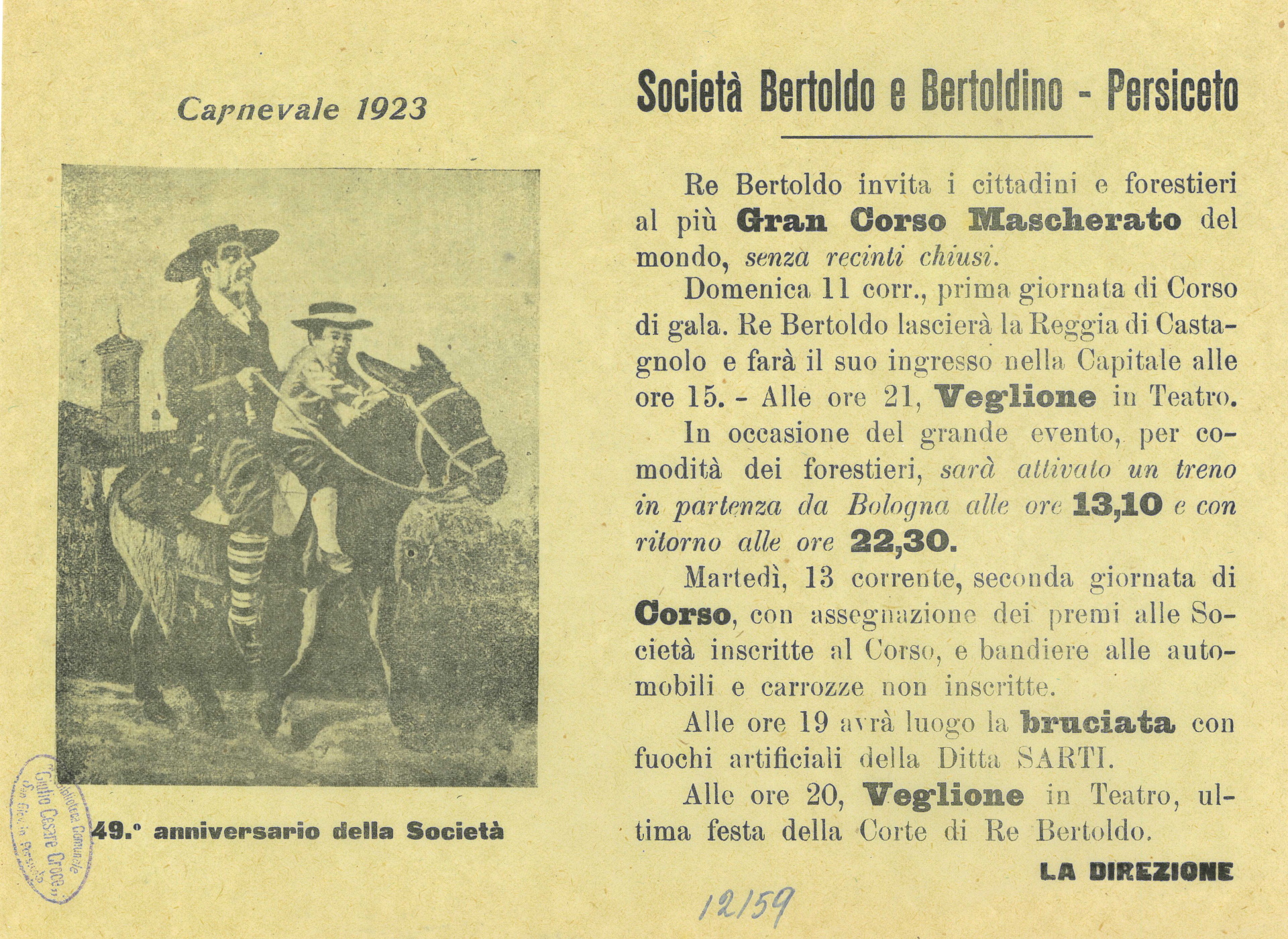 Società Bertoldo e Bertoldino - 1923